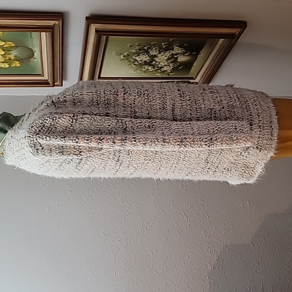 LOFT Outlet balletcore fuzzy open front sweater medium comfy cardigan comfy - Picture 3 of 11